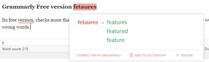 Check spelling with grammarly