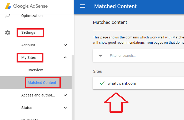 adsense matched content
