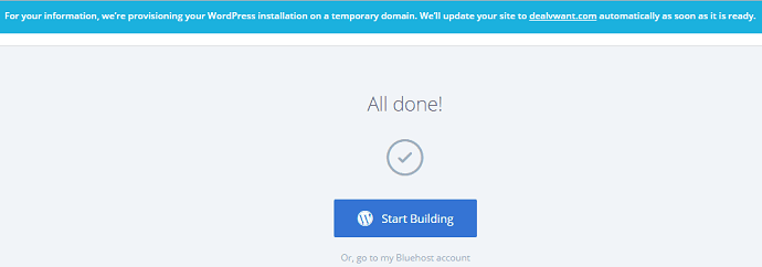 Bluehost all done