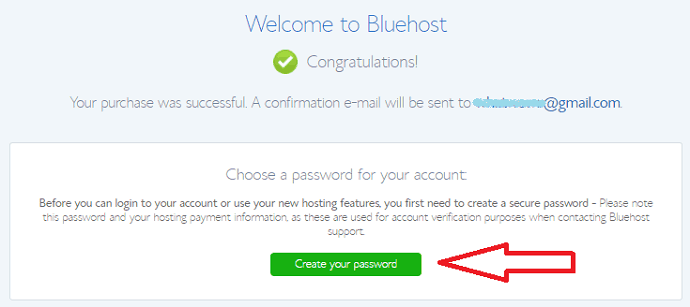 Create pssword bluehost