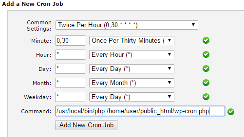 add manual cron job to wordpress website