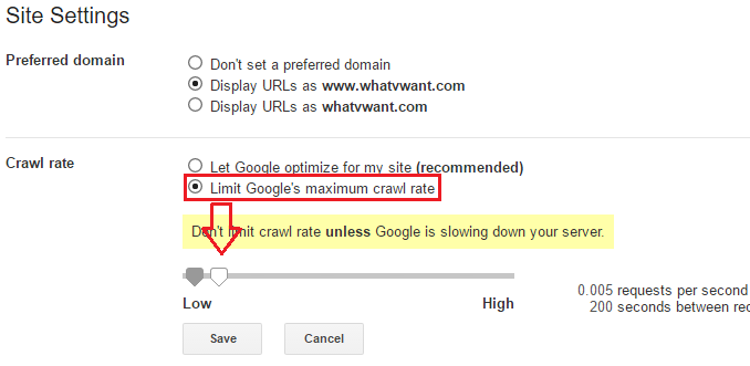 limit google crawl rate