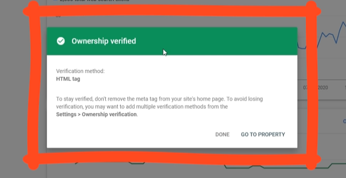 website ownership successfully verified to the google webmaster tools