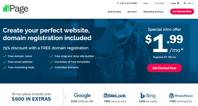 iPage homepage