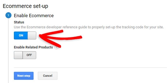 Enable enhanced ecommerce in google analytics