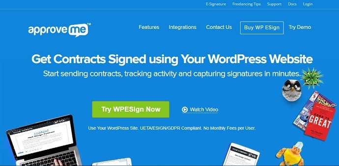ApproveMe WP E-Signature Home Page