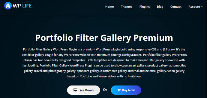 Portfolio Filter Gallery-WordPress-Plugin-HomePage.