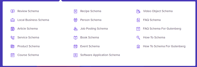 Schema Pro Supported Schema Types