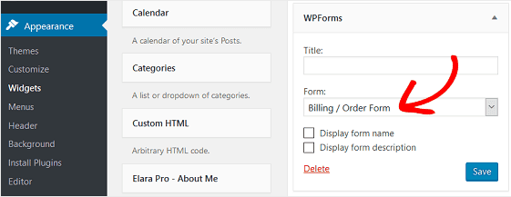 WPForms-Widget- Billing-Order-Form