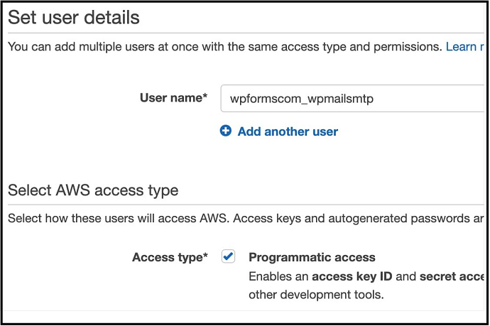 Set up-a-new-and-additional-users-and selecting-the-AWS-access-type