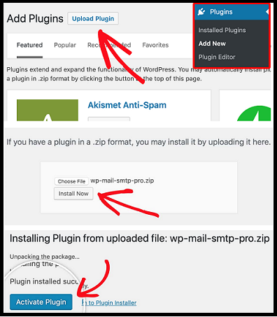 Uploading-Installing-Activating-the-WP-Mail-SMTP-Plugin-on-WordPress-Site