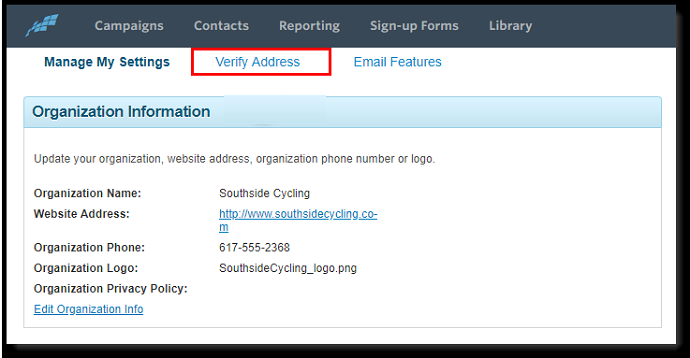 Verify Address-option-in-your-constant-contact-webpage