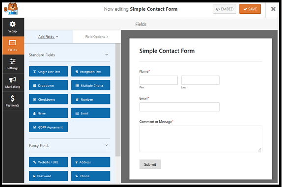 Creating-a-simple contact form-on-your-WordPress-site-using-WPForms
