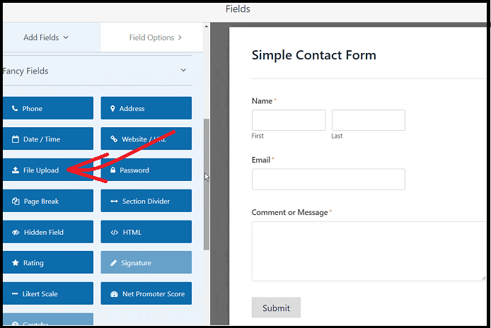 Adding-the-File Upload-Field-feature-To-Your-new-Simple-Contact-Form