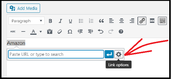 Link Options-or-Gear-Icon-in-WordPress-Classic-Editor