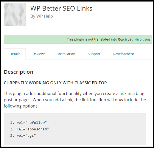 WP Better SEO Links-plugin-page-on-WordPress.org