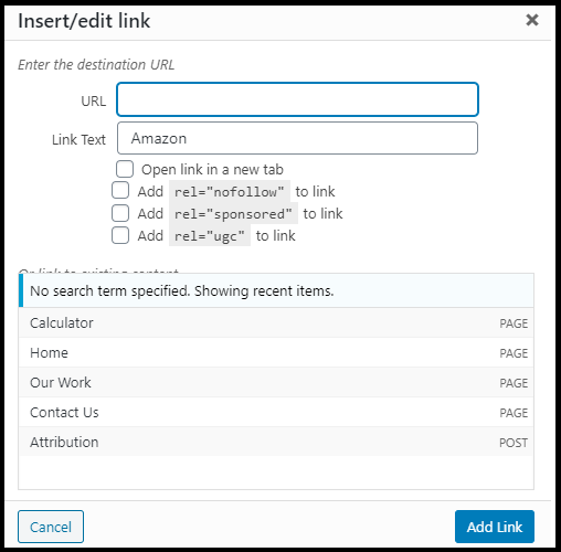 Add affiliate link-and-nofollow-attribute-to-it-in-WordPress