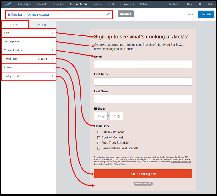 An-Inline-Sign-up-form-customized-and-created-using-Constant Contact