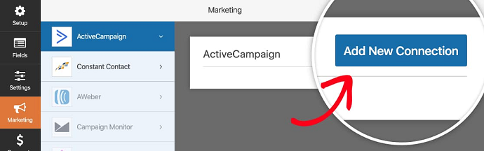 Open Form Builder-click-Marketing-ActiveCampaign-and-Add New Connection