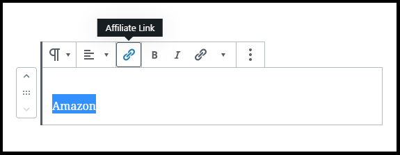Affiliate Link button-added-to-post editor-to-add-your-affiliate links-using-Easy Affiliate Links-plugin