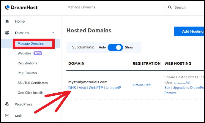 DreamHost-panel-manage-domains-page-DNS-link