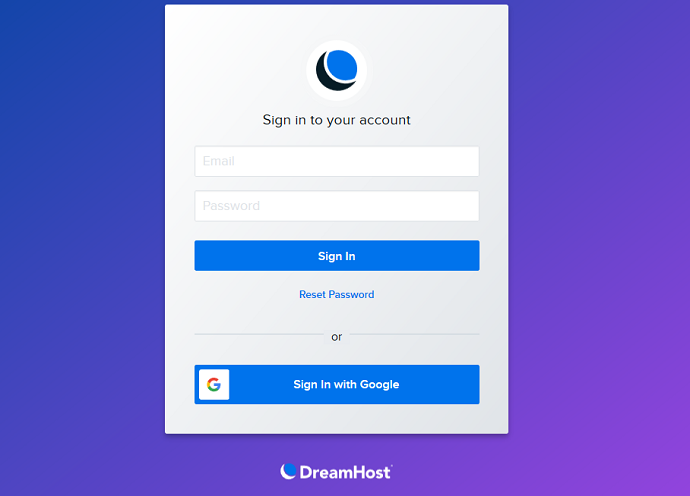 DreamHost-panel-sign-in-page