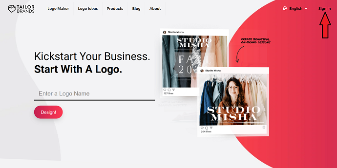 Signup to Tailor Brands