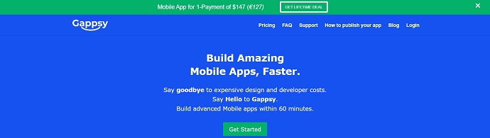 Gappsy app bulider homepage