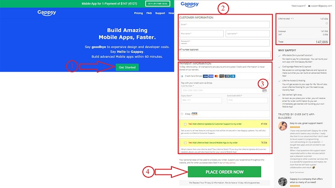 Step 1: Create Account on Gappsy and Make Payment