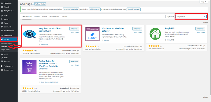 Install-Ivory-Search-Plugin-To-Know-How-Add-A-Search-bar-In-WordPress