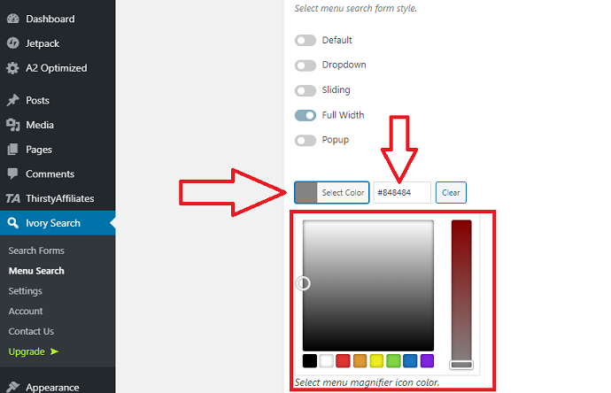 Step 5 Select Menu Icon Color
