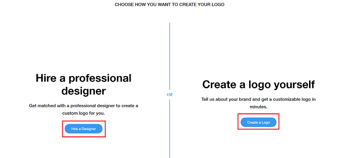 Wix options in creating a logo