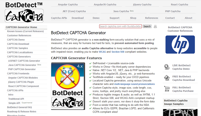 4. BotDetect Captcha - reCaptcha Alternative