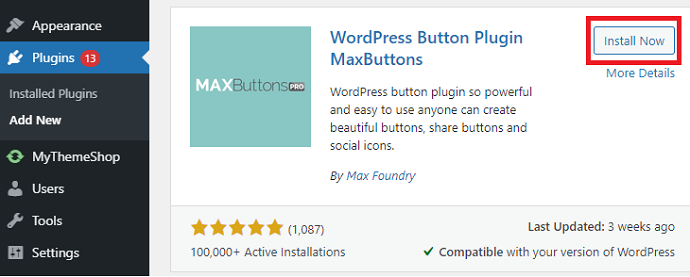 Step 1 Install MaxButtons Plugin and Activate it