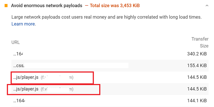 Javascripts impact on network payloads - FID Core web vital fix
