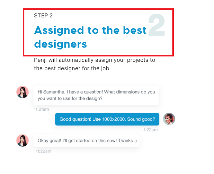 Step 2 Got Assigned a Graphic designer (How Penji Works)
