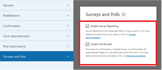 WPForms surveys and polls