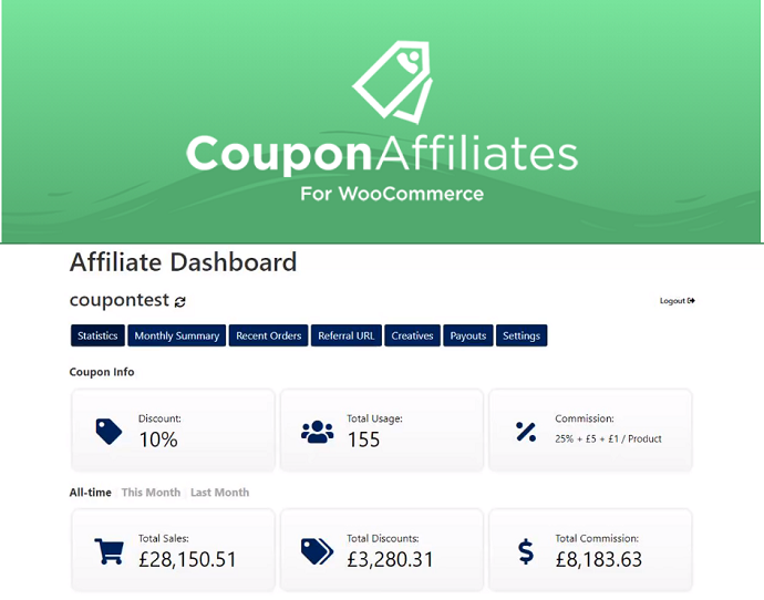3. Coupon Affiliates for WooCommerce - Only WordPress Referral Program for WooCommerce Coupons
