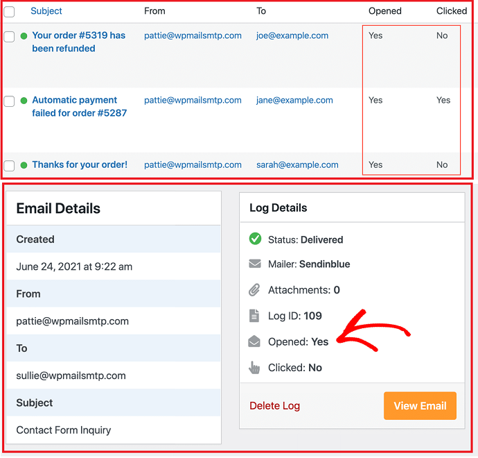 Step 5 Check Email Open Rates and Link Clicks in Email Logs
