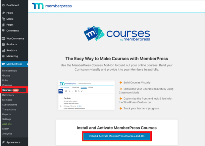 MemberPress Courses Setup -Step 1
