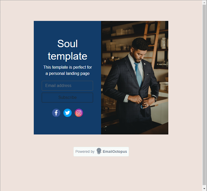 EmailOctopus Landing Pages Templates 3