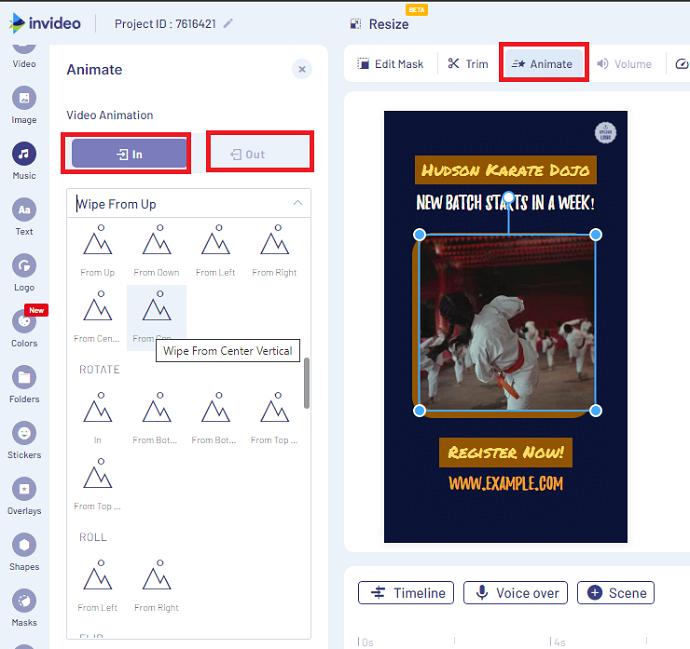 Step 12 Apply Animations to Facebook Ad Video Elements