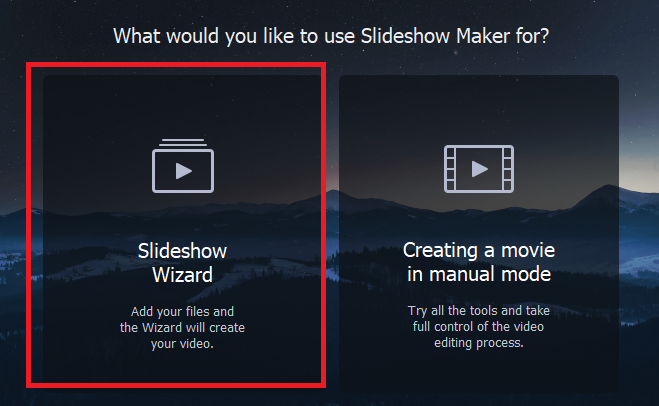 Step 3 Choose Slideshow Wizard