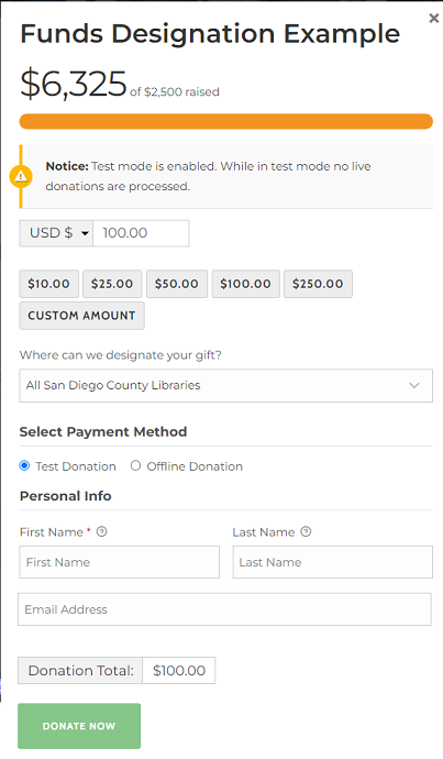Give WP single step donation form templatE