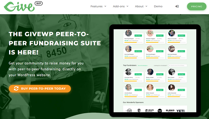 GiveWP Peer to peer fundraising