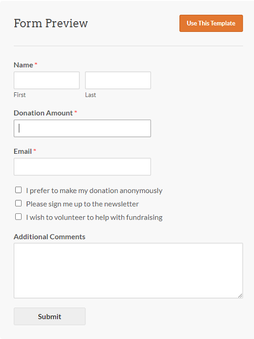 WPForms - simple donation form template