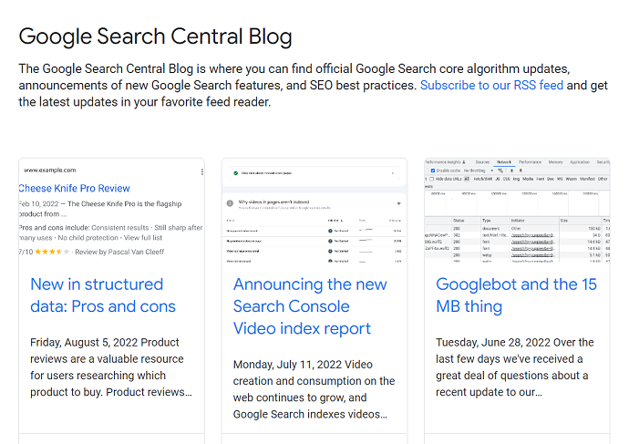 google search central blog