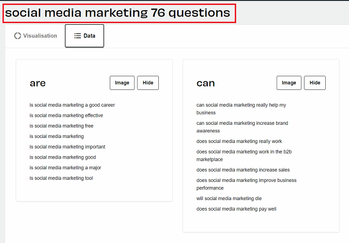 use answerthepublic to find long tail keywords and create content on it