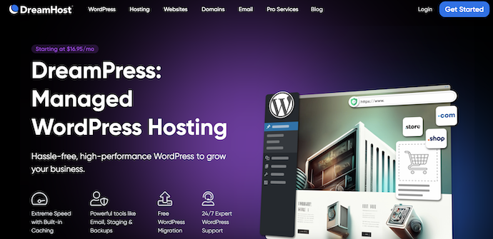DreamHost Managed WordPress Hosting Homepage