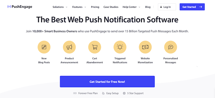 PushEngage Homepage